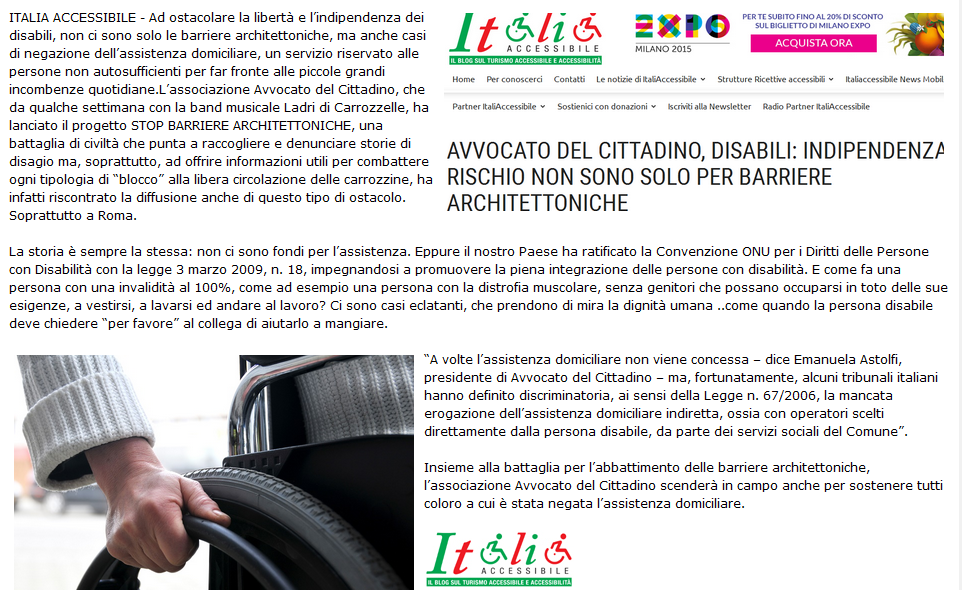 disabili indipendenza barriere architettoniche savi avvocato del cittadino